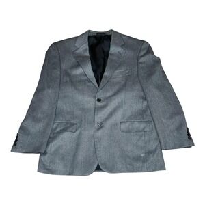 Andrew Fezza Blazer Mens 40S Gray Herringbone Two Button Sport Coat Signature